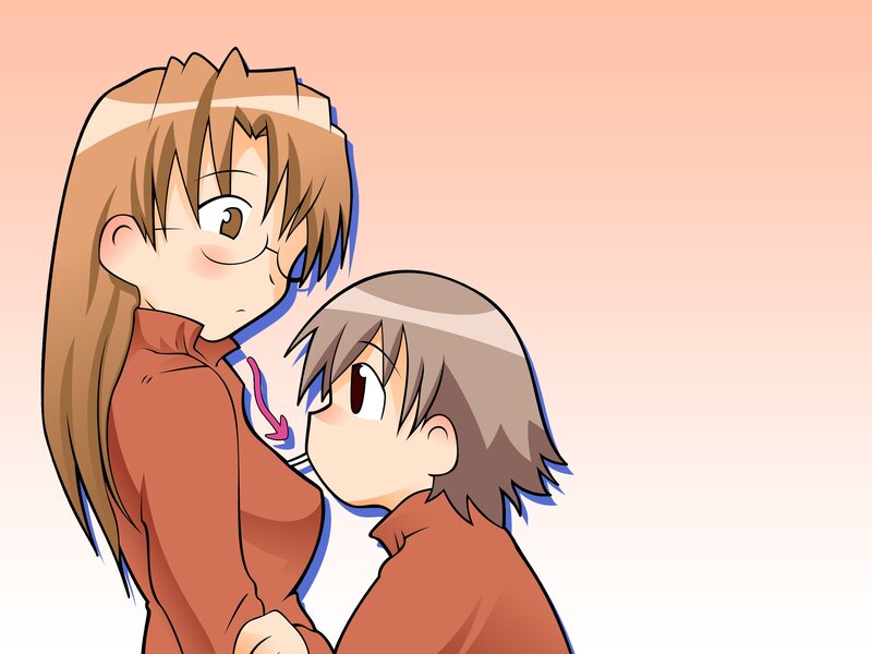 Two Anime Characters Hugging — Brown, Affectionate