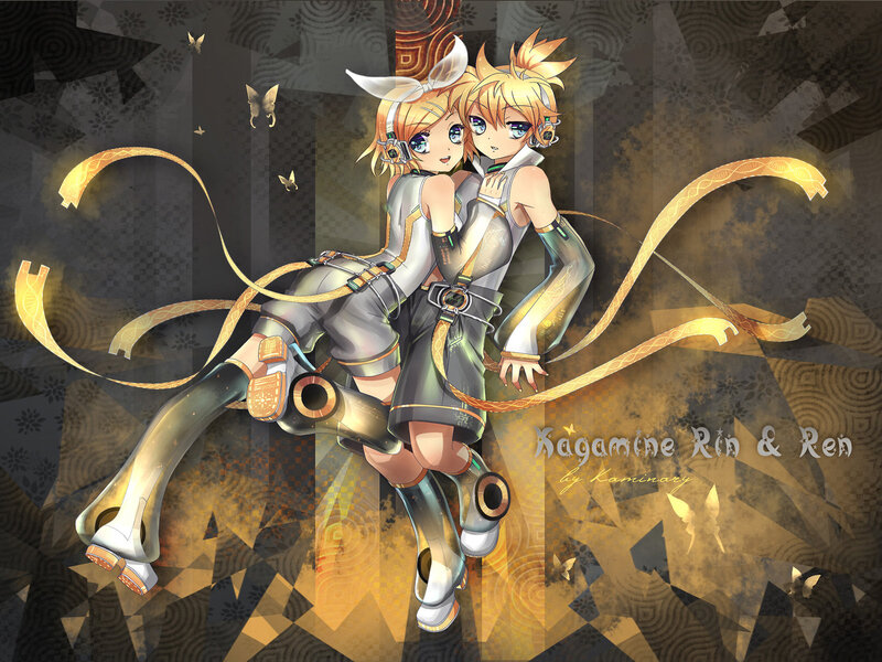 Two Anime Characters Hugging — Gold