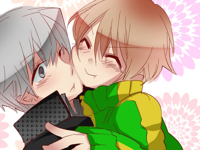 Two Anime Characters Hugging — Green, Affectionate, Hug