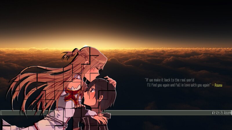 Two Anime Characters Hugging — Orange, Dramatic, Sunset, Clouds