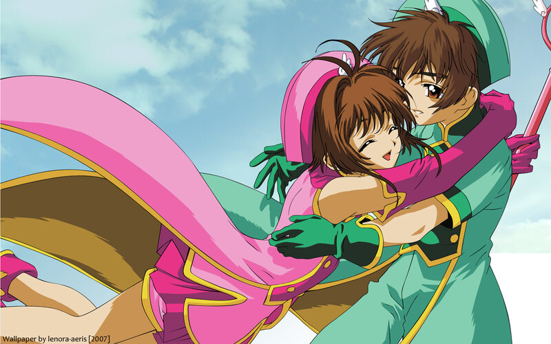 Two Anime Characters Hugging — Pink, Joyful