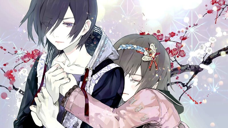 Two Anime Characters Hugging — Pink, Serene, Spring