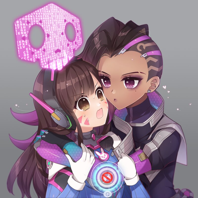 Two Anime Characters Hugging — Purple, Affectionate
