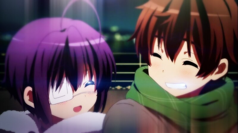 Two Anime Characters Hugging — Purple, Warm