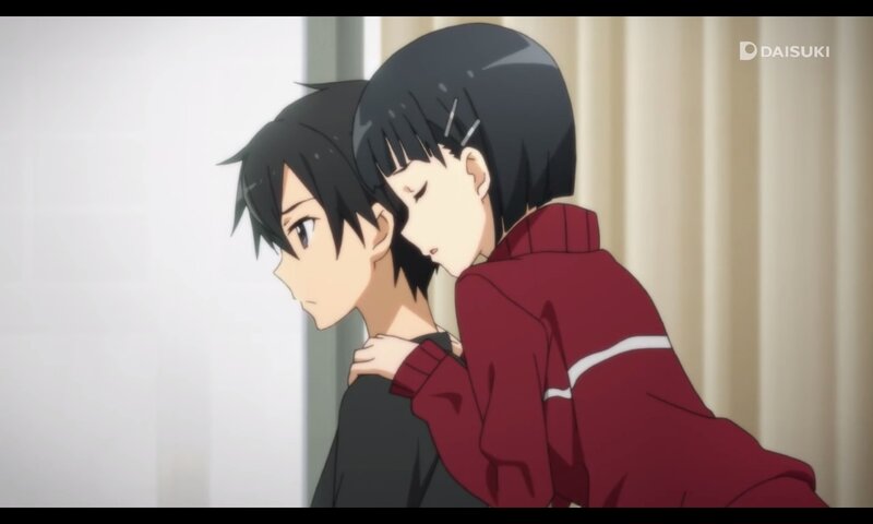 Two Anime Characters Hugging — Red, Intimate, Hug