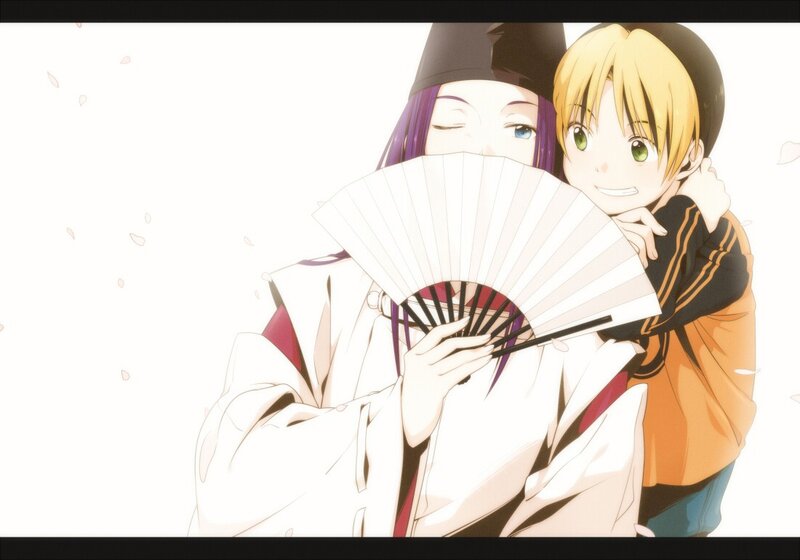 Two Anime Characters Hugging — White, Playful, Spring