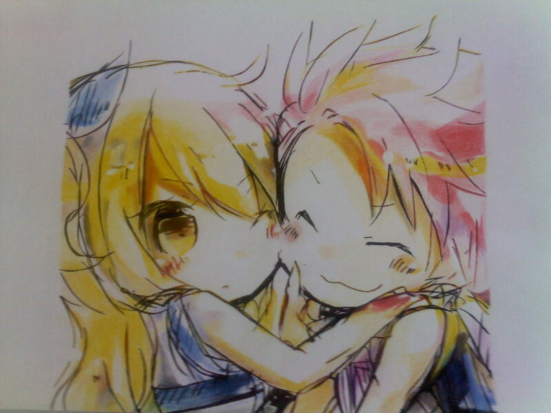 Two Anime Characters Hugging — Yellow, Affectionate, Kissing
