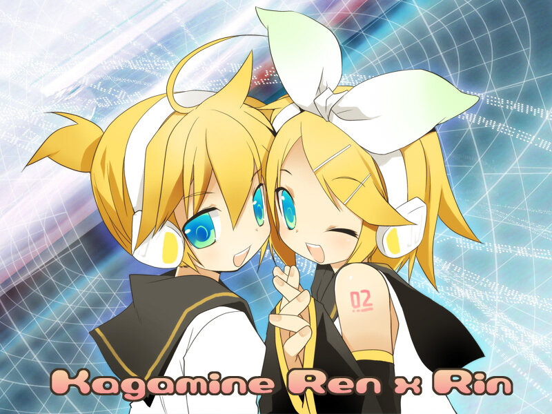 Two Anime Characters Hugging — Yellow, Playful, Headphones
