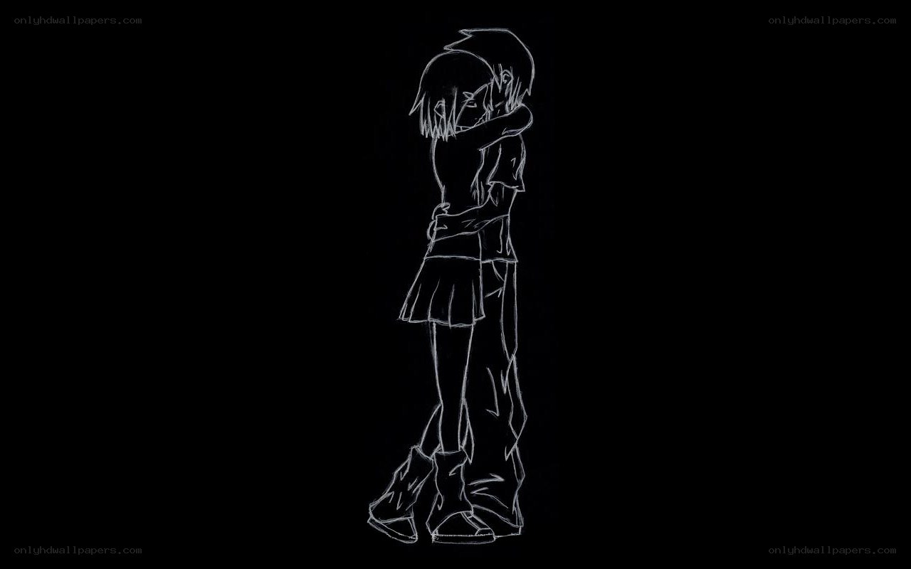 two anime characters hugging