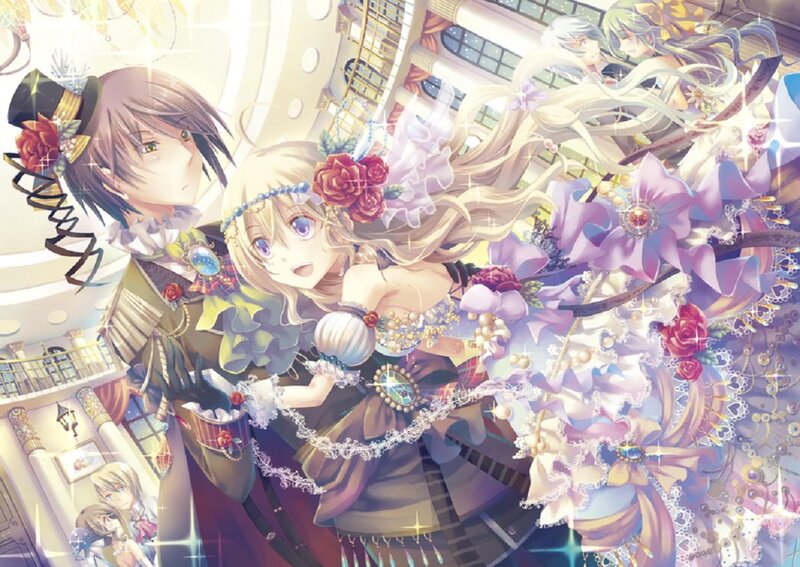 Two Anime Characters in a Ballroom