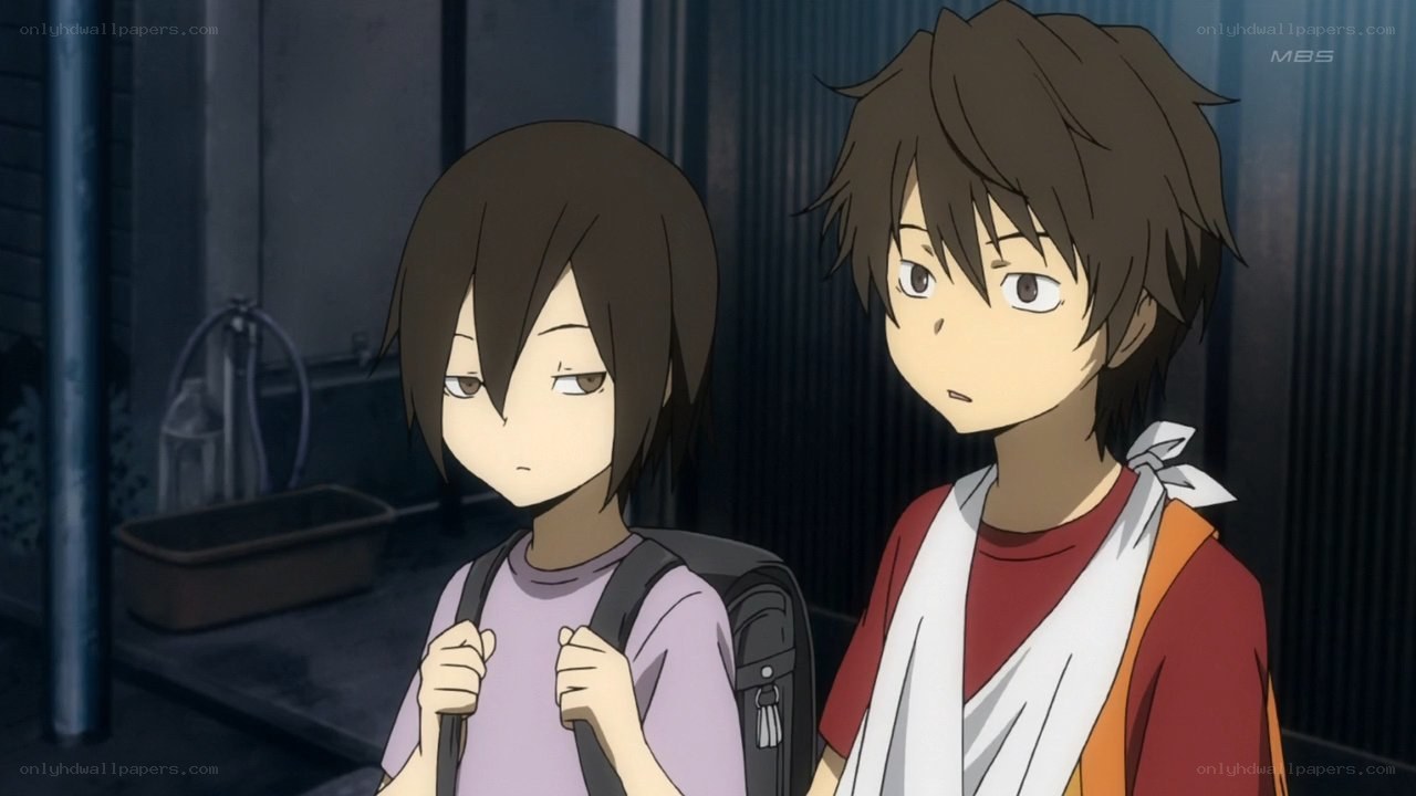 two anime characters in a dim room