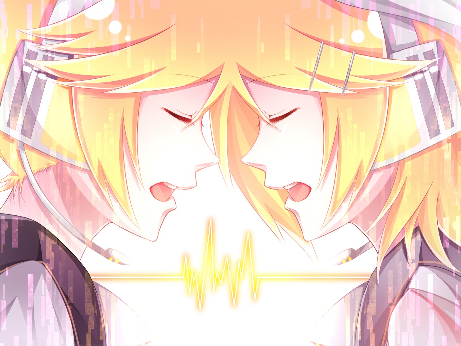 two anime characters in a mirror