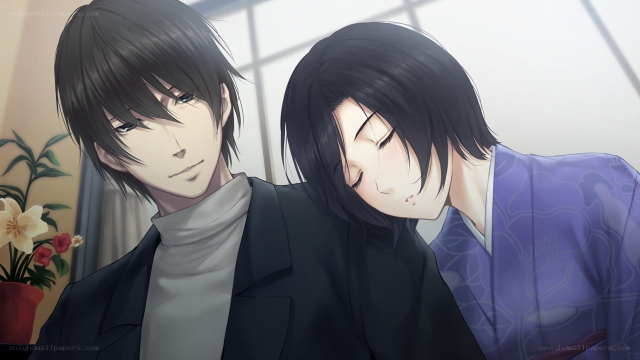 Two anime characters in a quiet moment