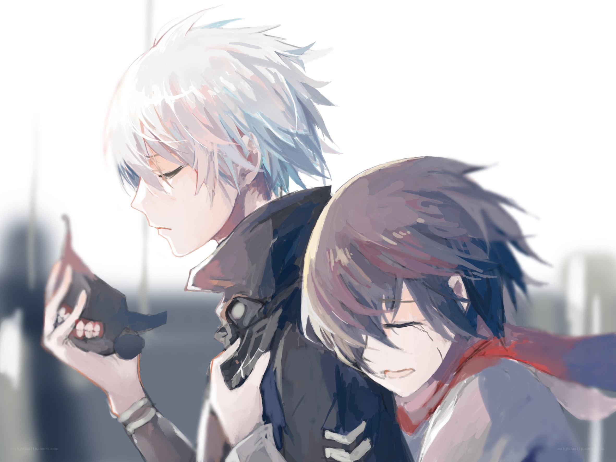 Two anime characters in a quiet moment