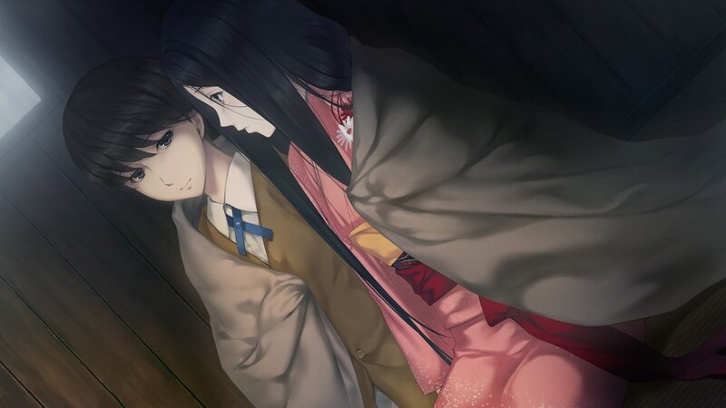 two anime characters in a room