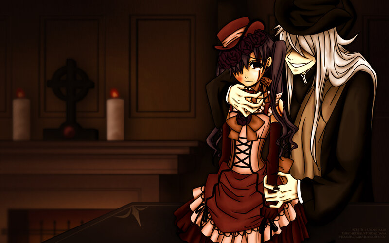 Two Anime Characters in a Room — Brown, Dramatic