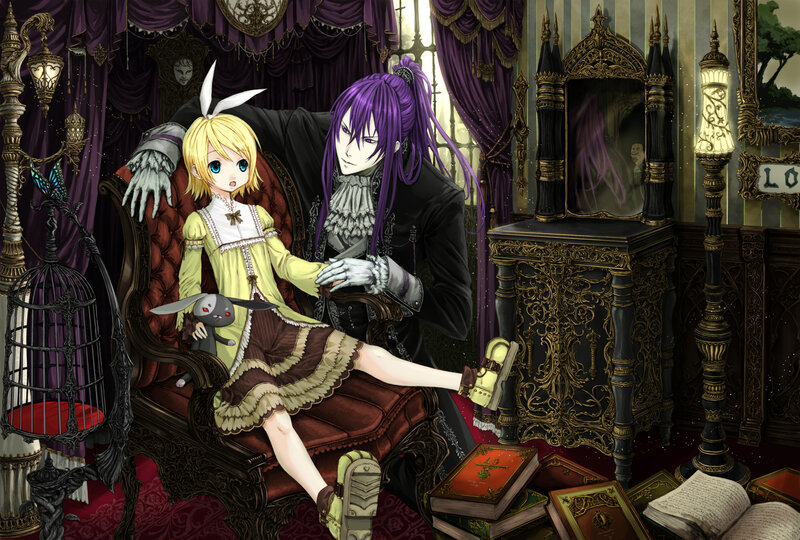 Two Anime Characters in a Room — Purple