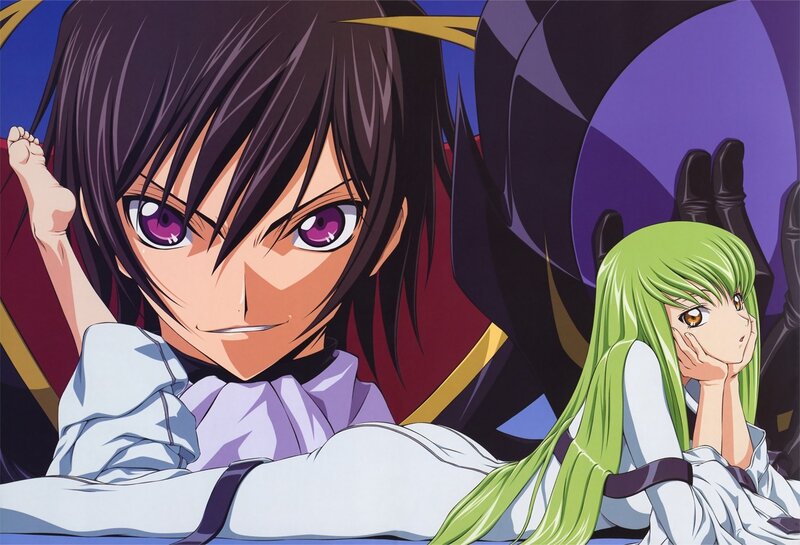 Two anime characters in a scene
