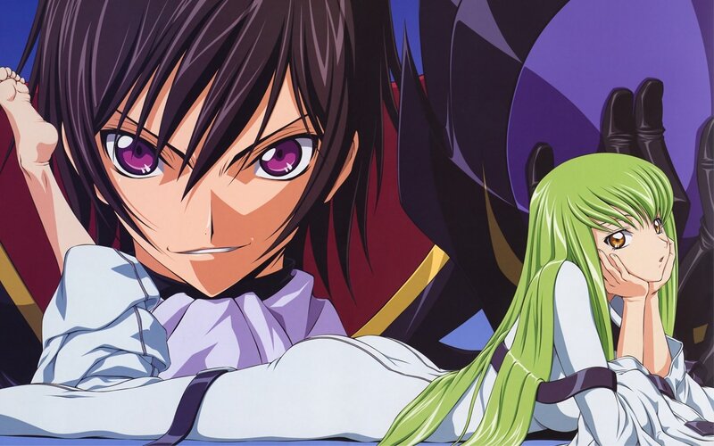 Two anime characters in a scene