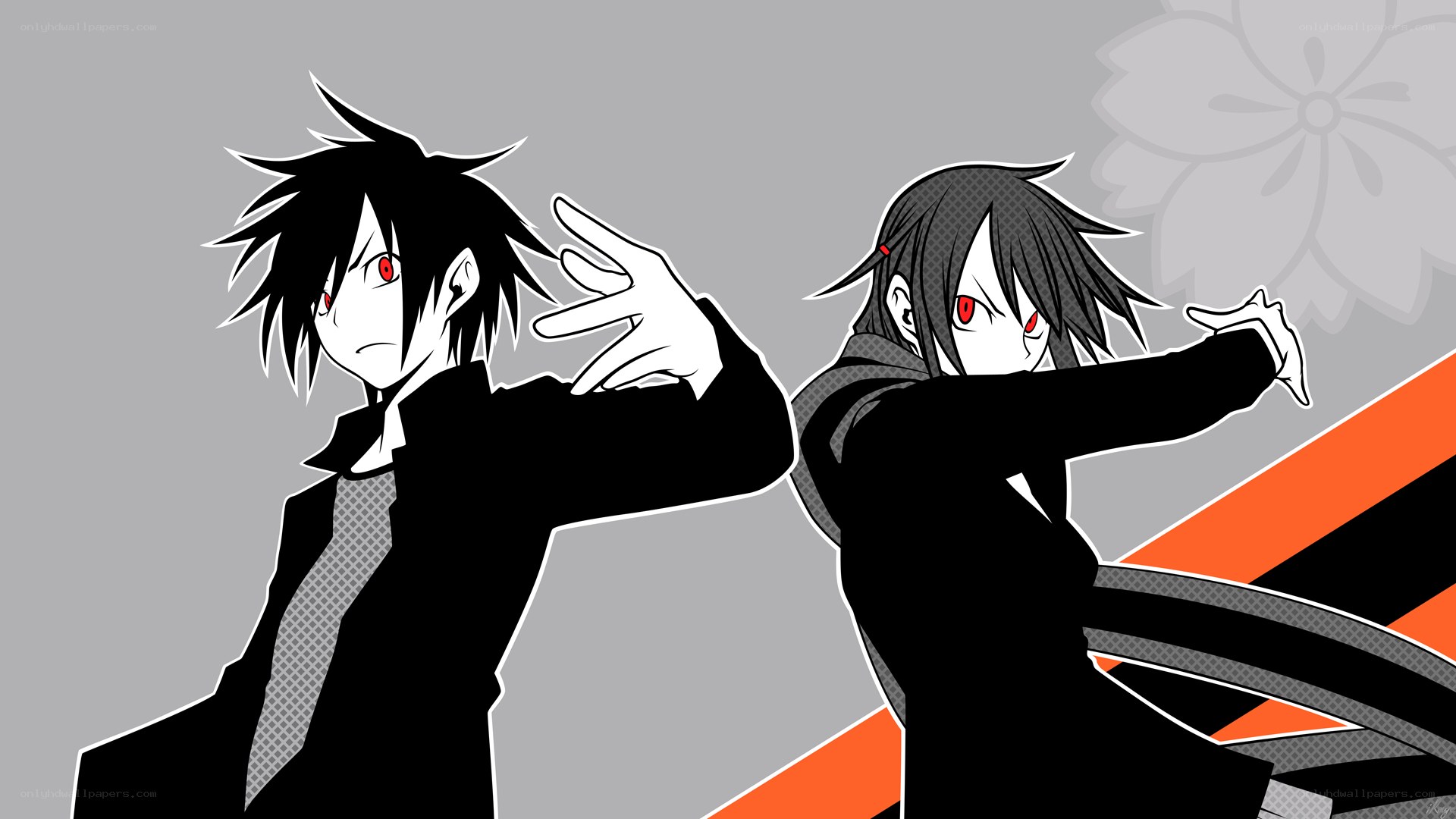 two anime characters in action