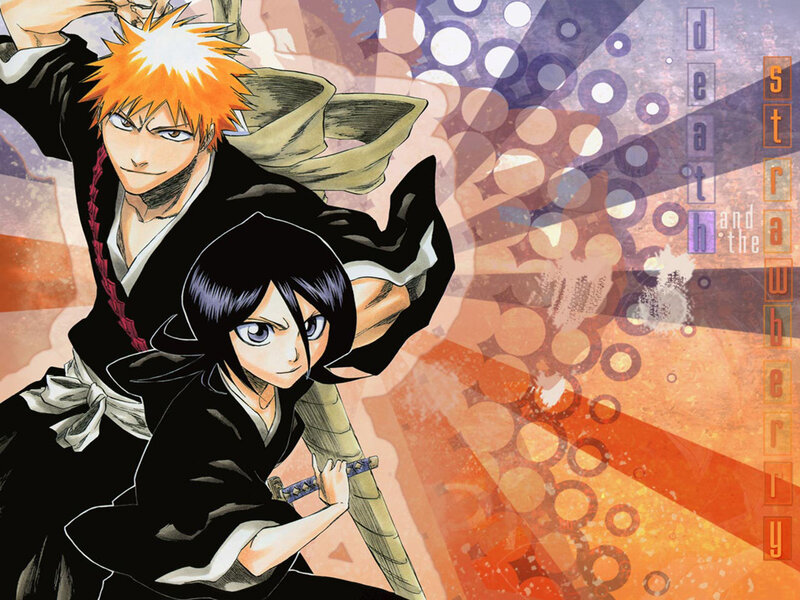 Two Anime Characters in Action — Black, Dramatic