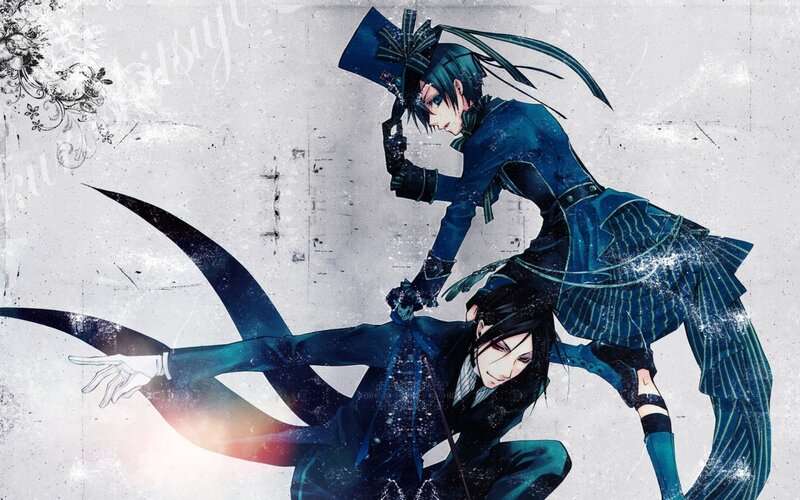 Two Anime Characters in Action — Blue, Dramatic, Manga