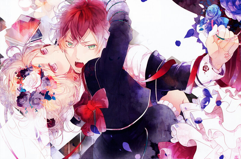 Two Anime Characters in Action — Red, Dramatic, Flowers