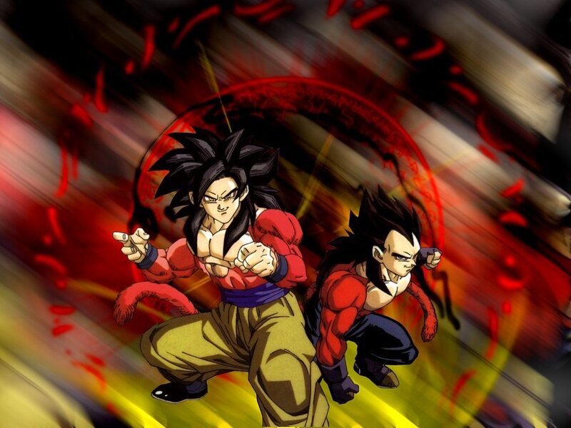 Two Anime Characters in Action — Red