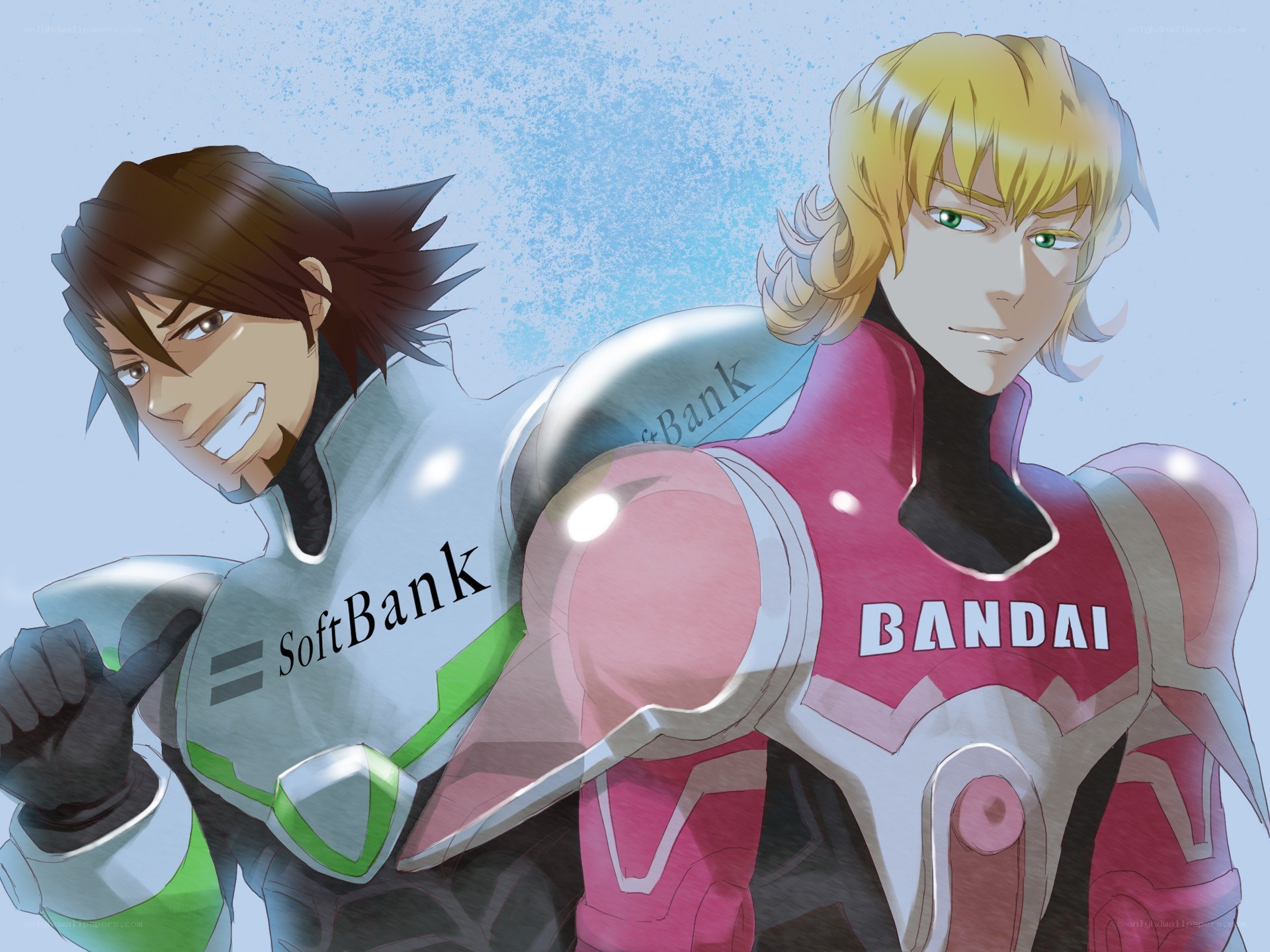 Two anime characters in armor