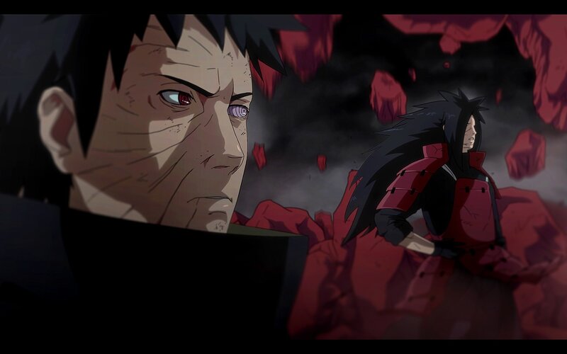 Two Anime Characters in Battle — Black, Dramatic