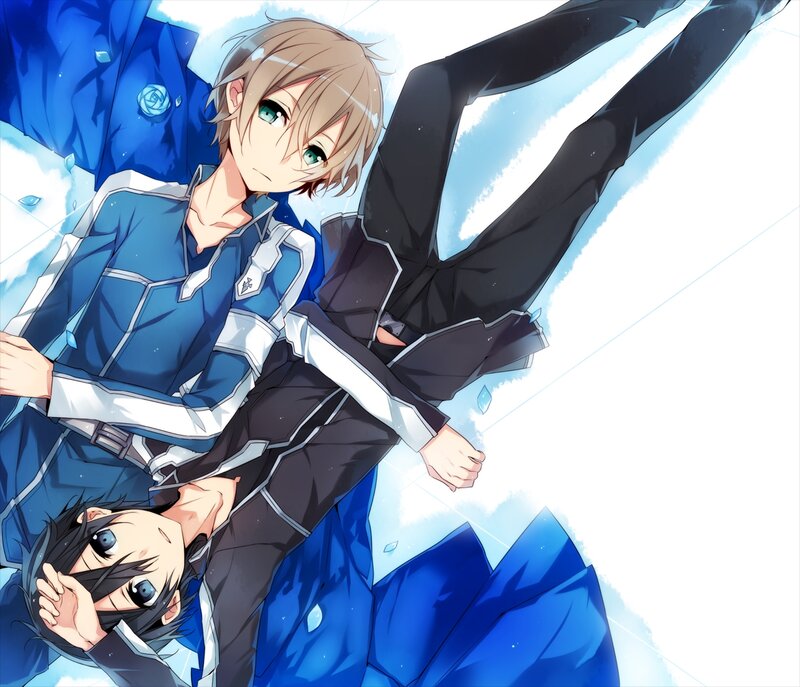 Two Anime Characters in Blue — Dramatic, Blue Jacket