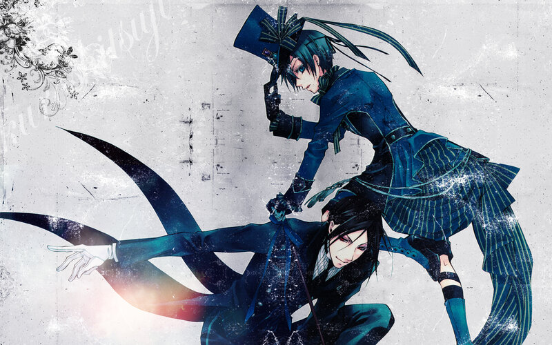 Two Anime Characters in Blue — Dramatic