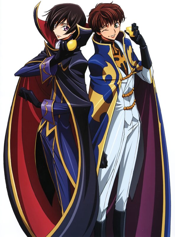 Two anime characters in capes