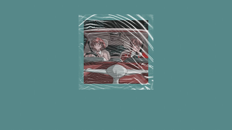 Two Anime Characters in Car — Teal