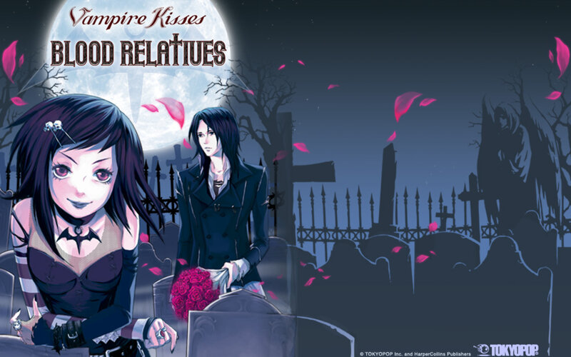 Two Anime Characters in Cemetery — Purple