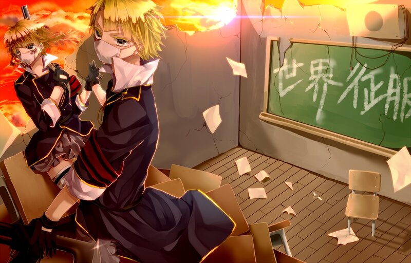 Two Anime Characters in Classroom — Orange