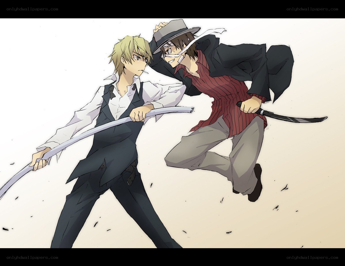 Two anime characters in combat