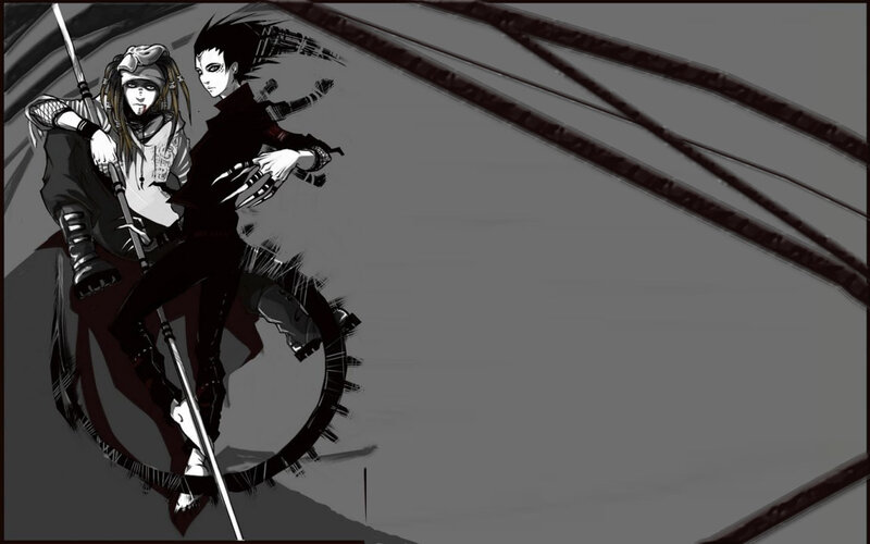 Two anime characters in combat
