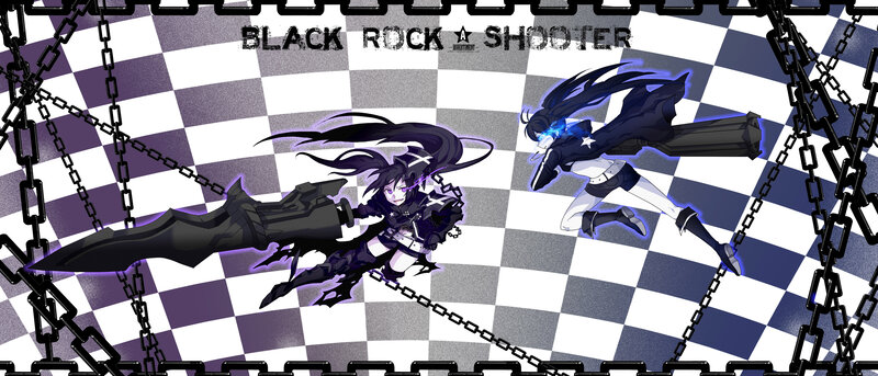 Two Anime Characters in Combat — Black, Dramatic, Chains