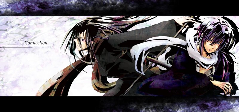Two Anime Characters in Combat — Black, Dramatic