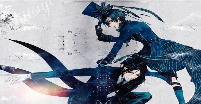 Two Anime Characters in Combat — Blue