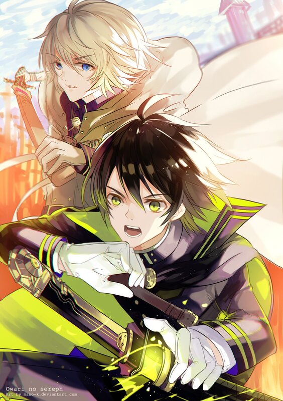 Two Anime Characters in Combat — Green