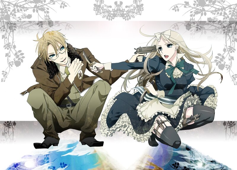 Two Anime Characters in Combat — White, Dramatic, Gun, Knife