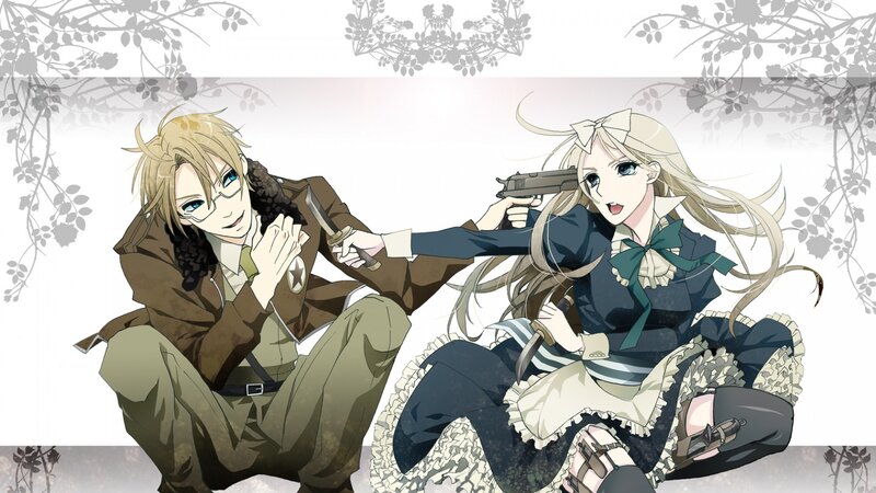 Two Anime Characters in Combat — White, Dramatic, Gun
