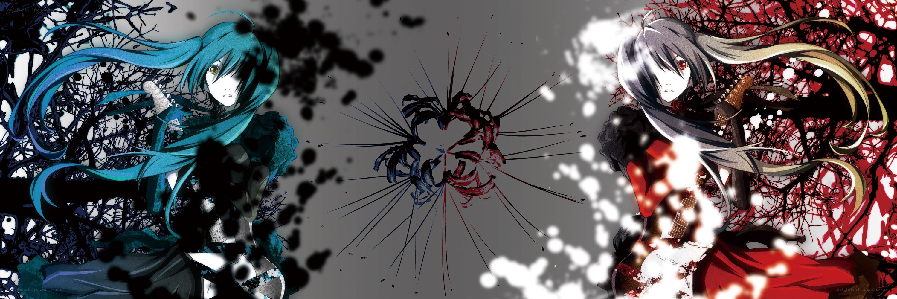 Two anime characters in conflict