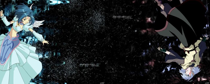Two Anime Characters in Conflict — Black, Dramatic