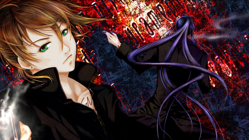 Two Anime Characters in Conflict — Red, Dramatic