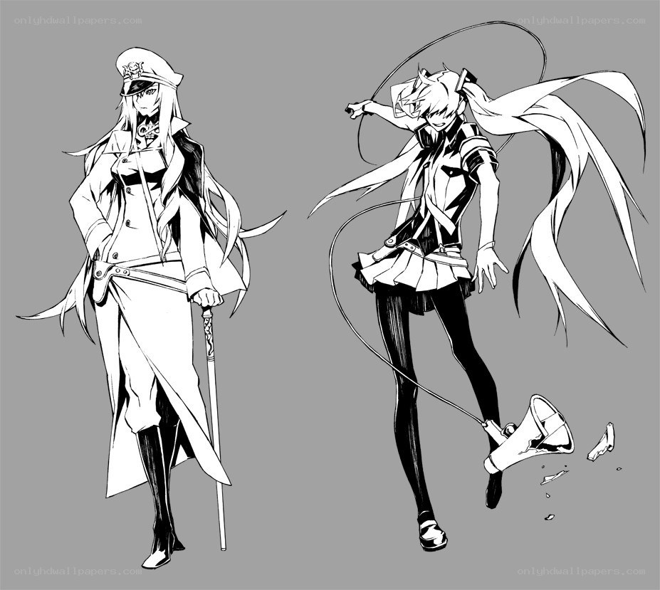 Two anime characters in contrasting styles