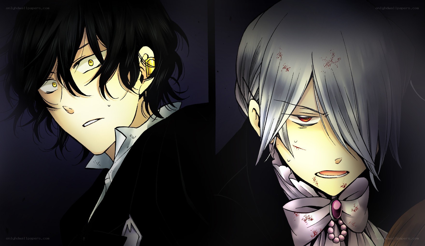 Two anime characters in distress