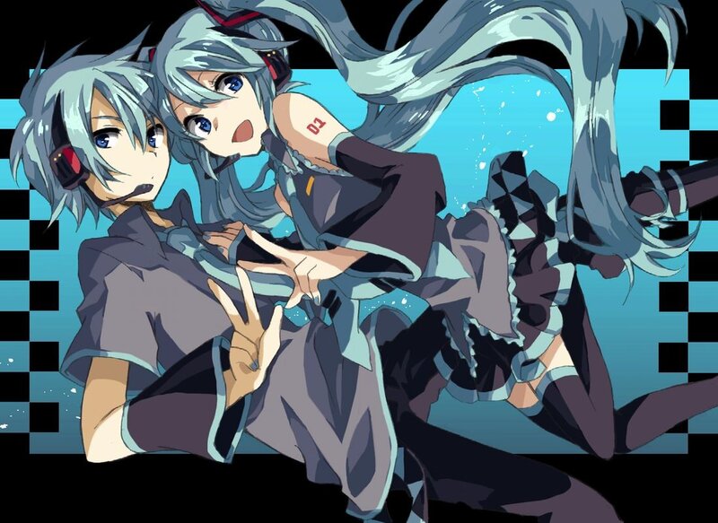 Two anime characters in dynamic pose